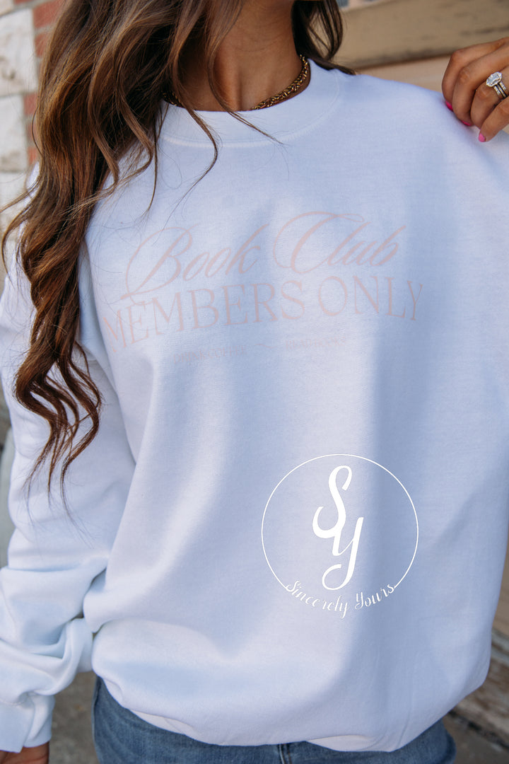 Book Club Members Only Crewneck - White