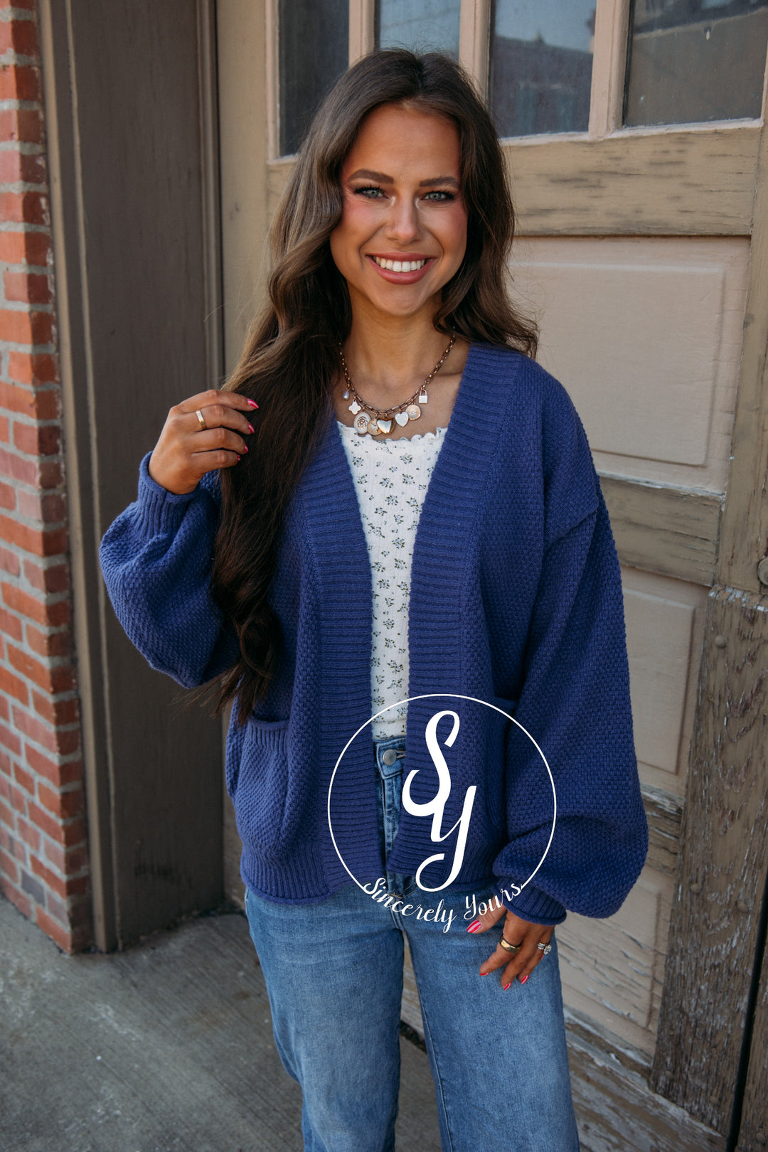 Great Vibes Cardigan - Dusty Indigo