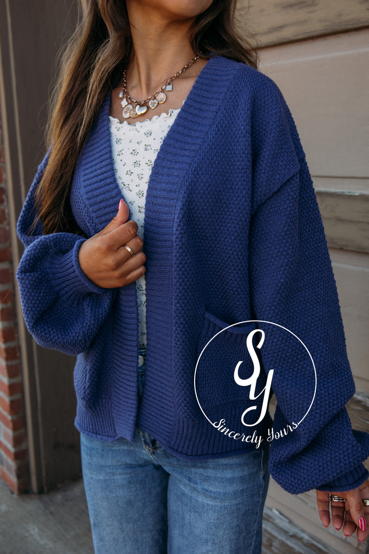 Great Vibes Cardigan - Dusty Indigo