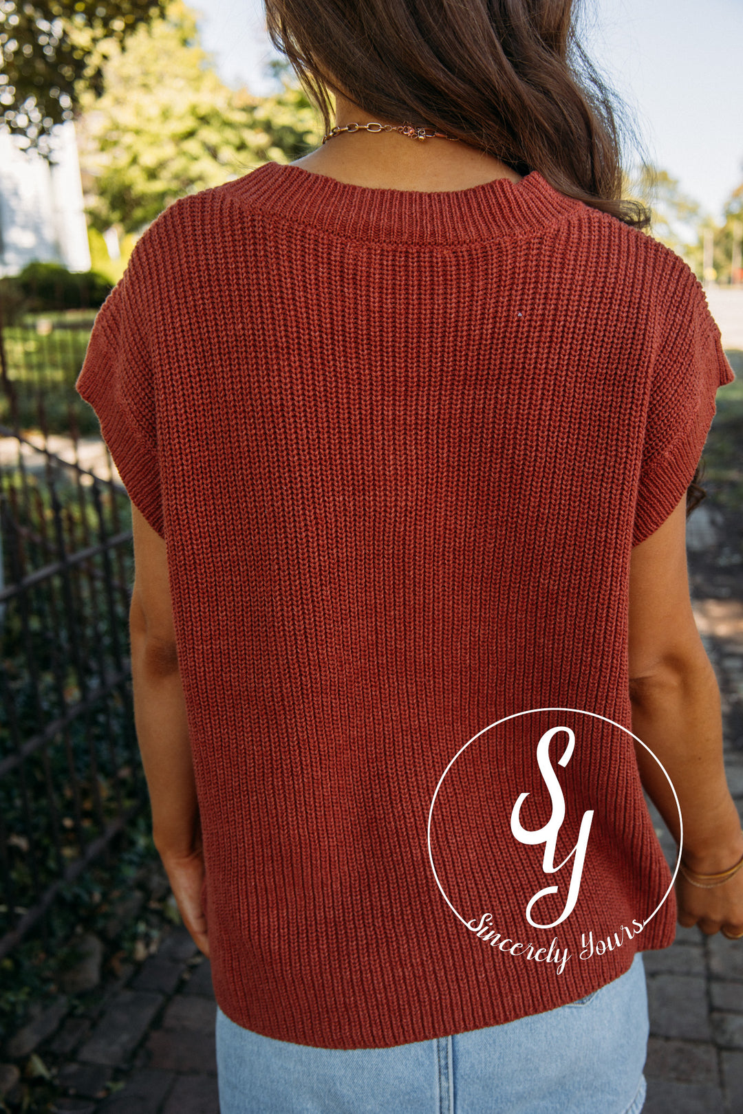 Horseshoe Life Sweater - Terracotta