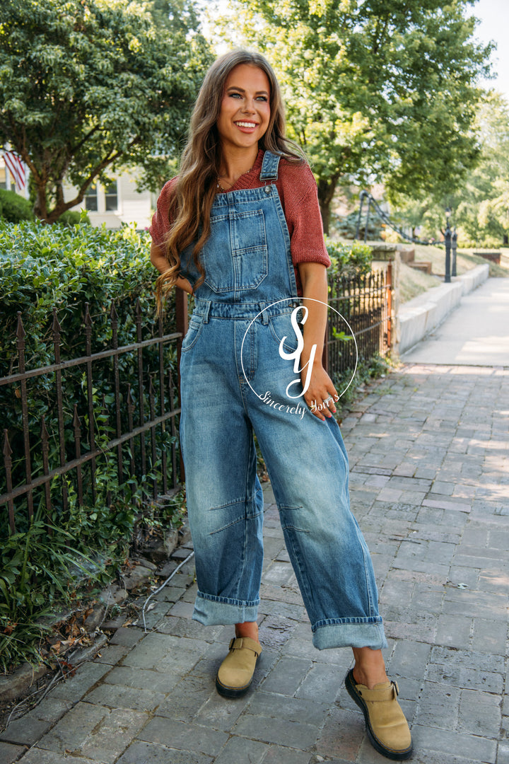 Casual Outing Overalls- Denim