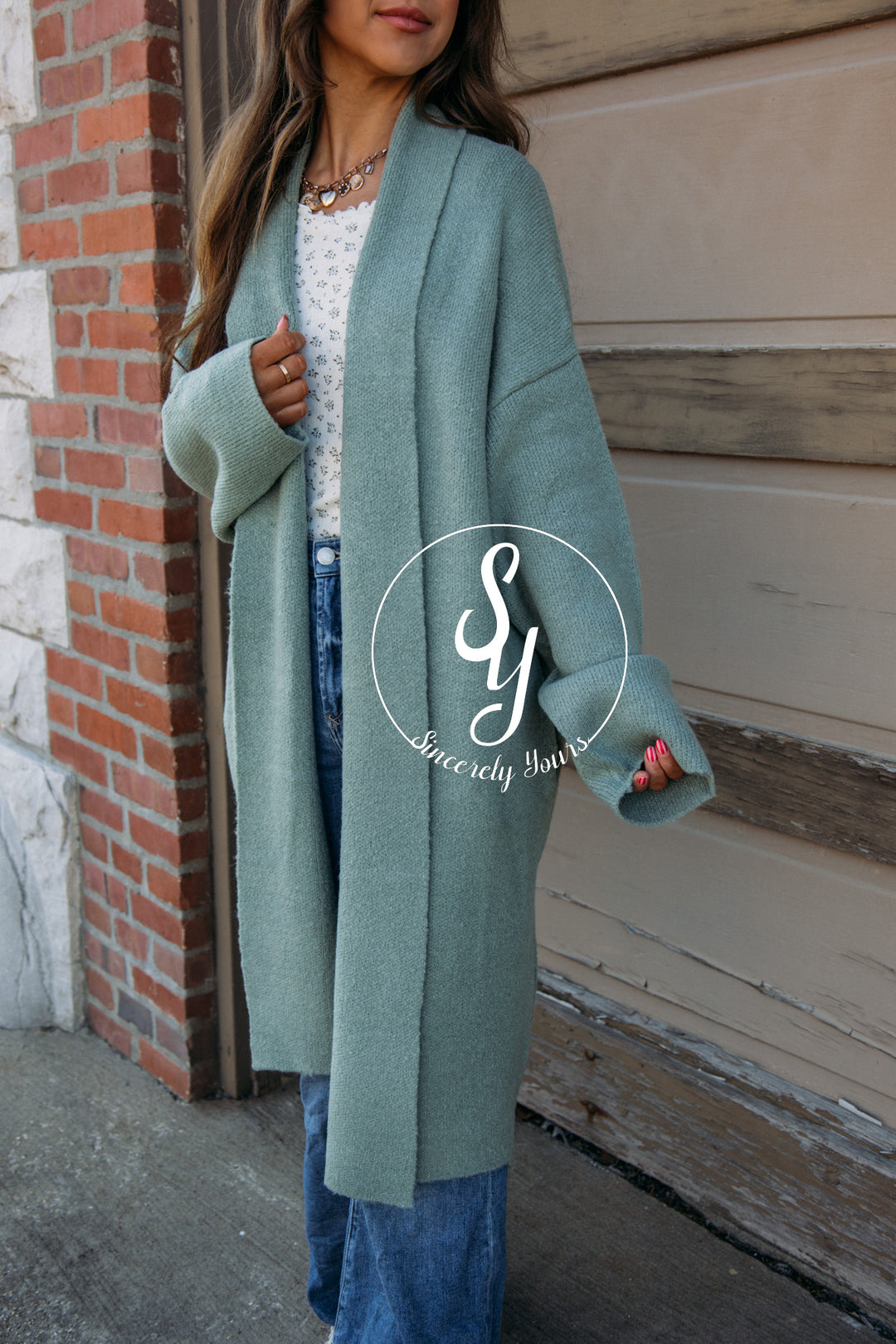 Warm Wishes Cardigan-Sage Green