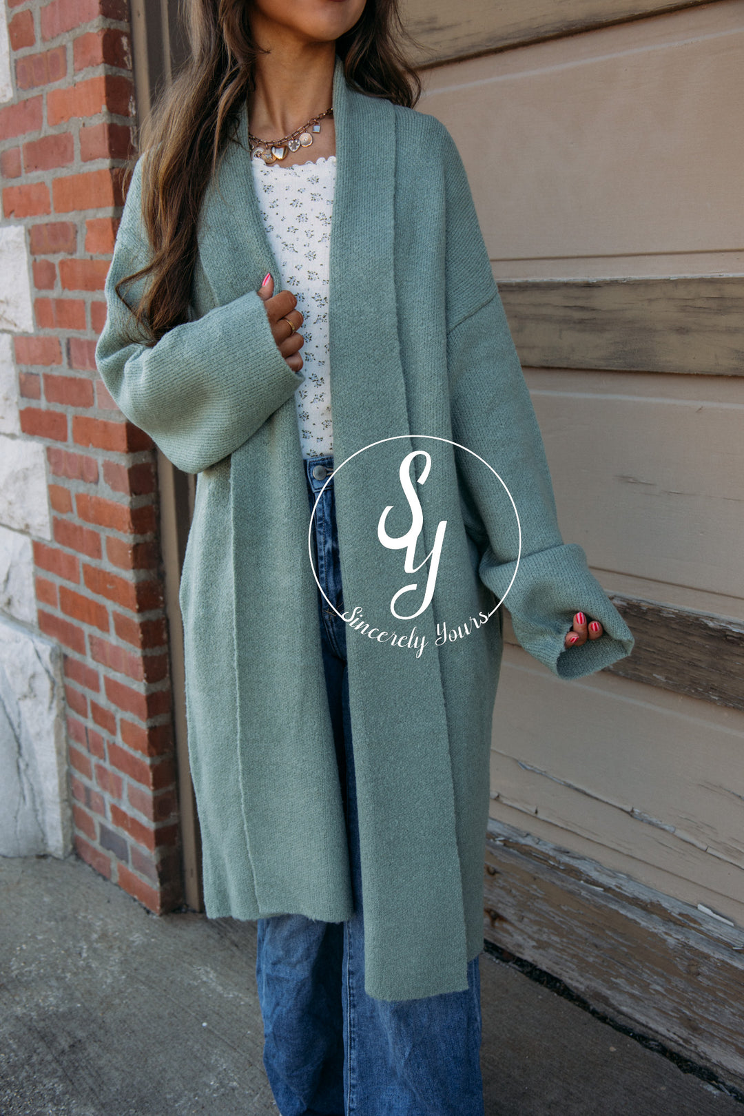Warm Wishes Cardigan-Sage Green
