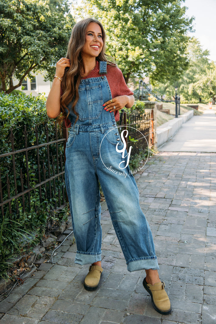 Casual Outing Overalls- Denim