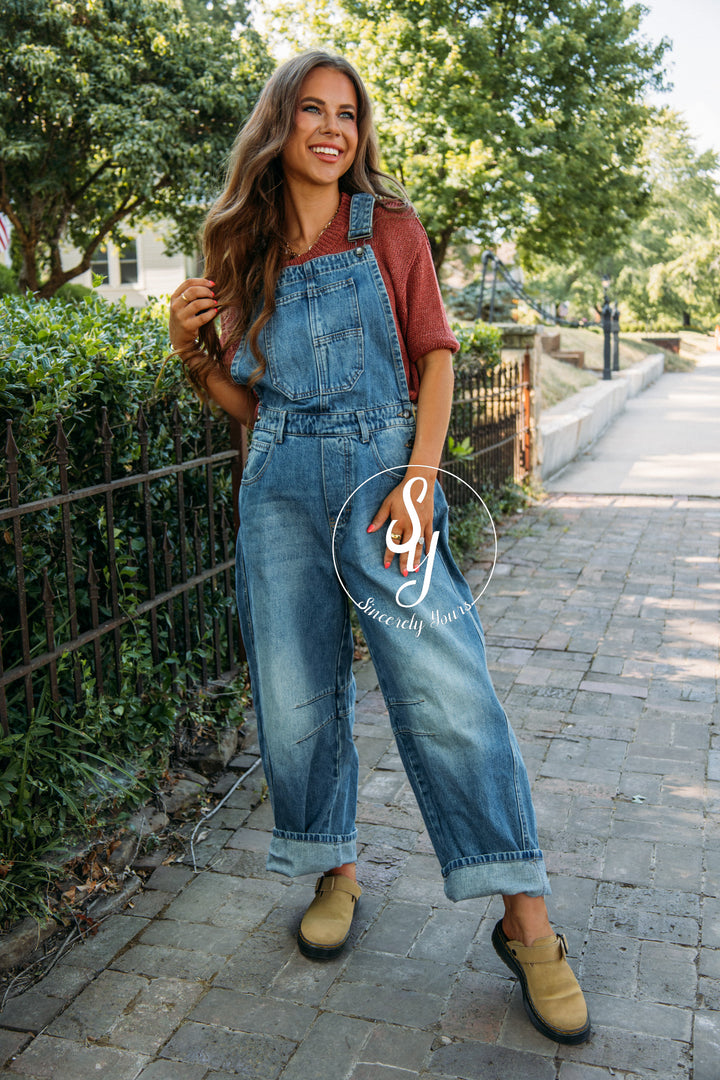 Casual Outing Overalls- Denim