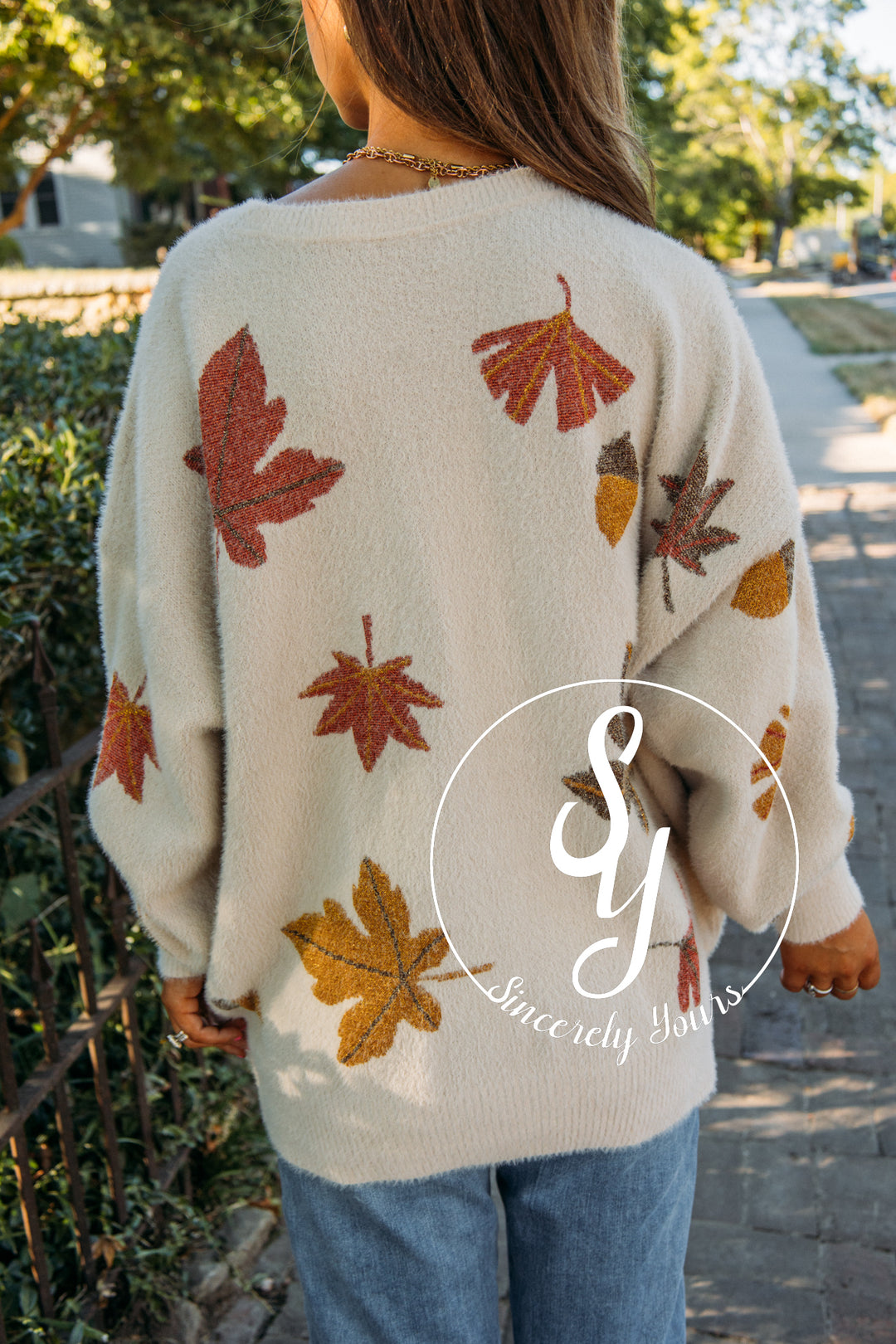 Falling Leaves Sweater - Taupe