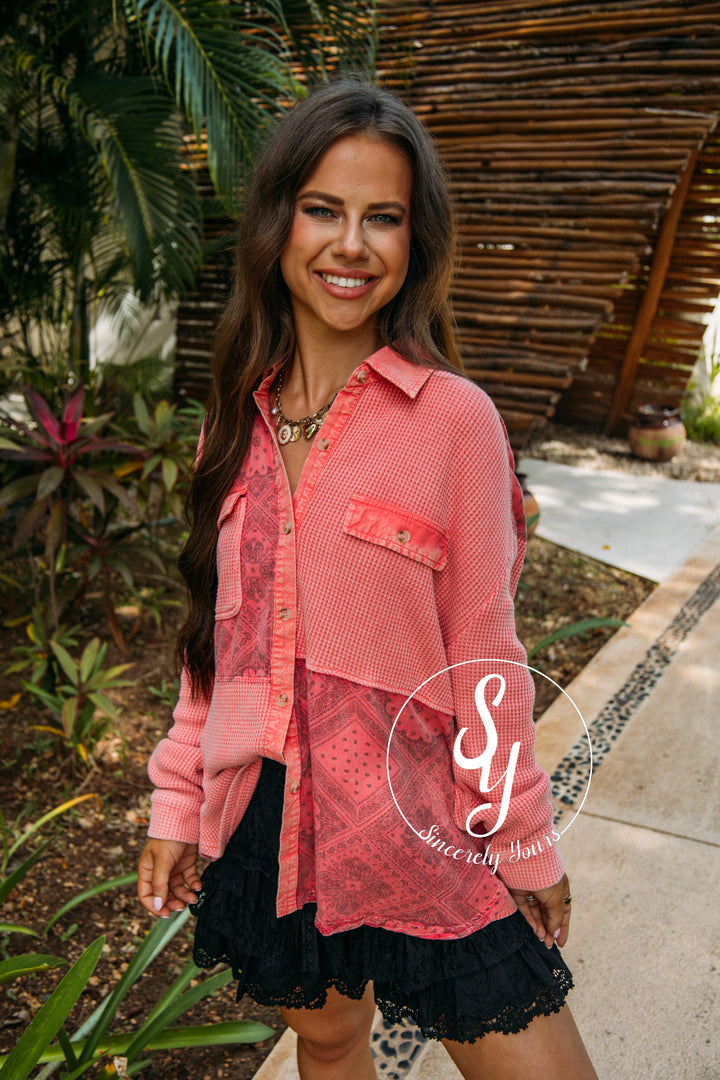 Sweet Petals Top - Boho Red