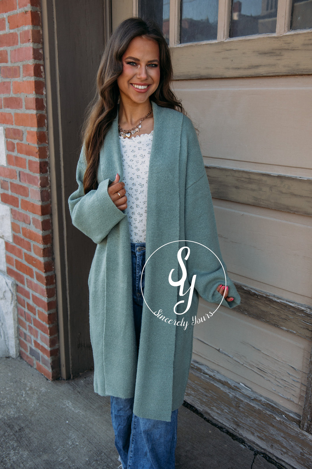 Warm Wishes Cardigan-Sage Green