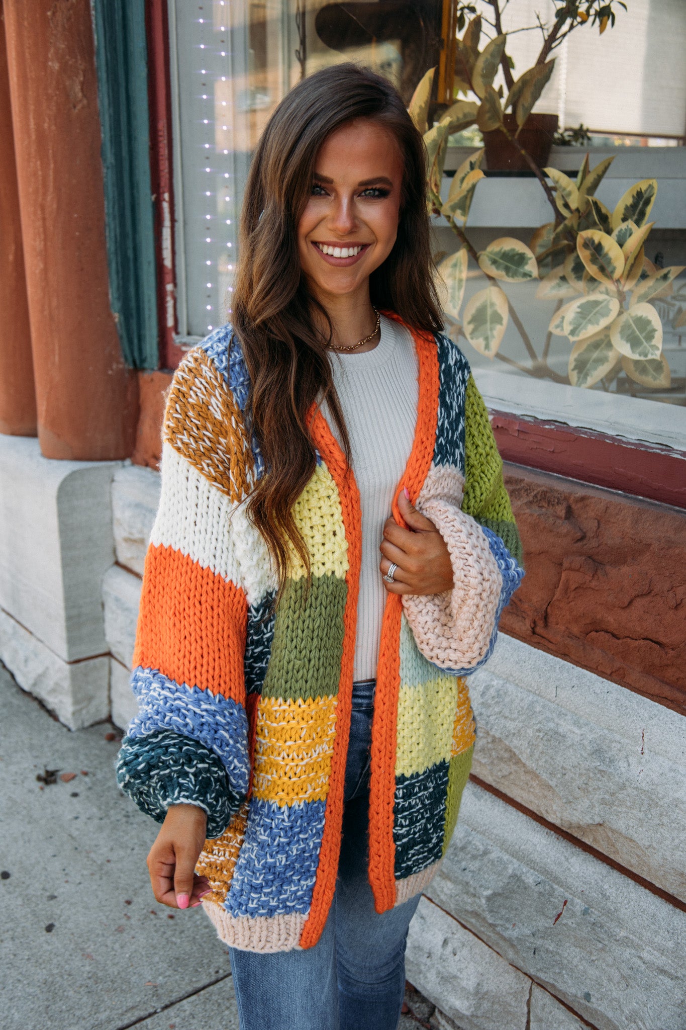 Load image into Gallery viewer, Blocking It Out Cardigan - Orange Multi
