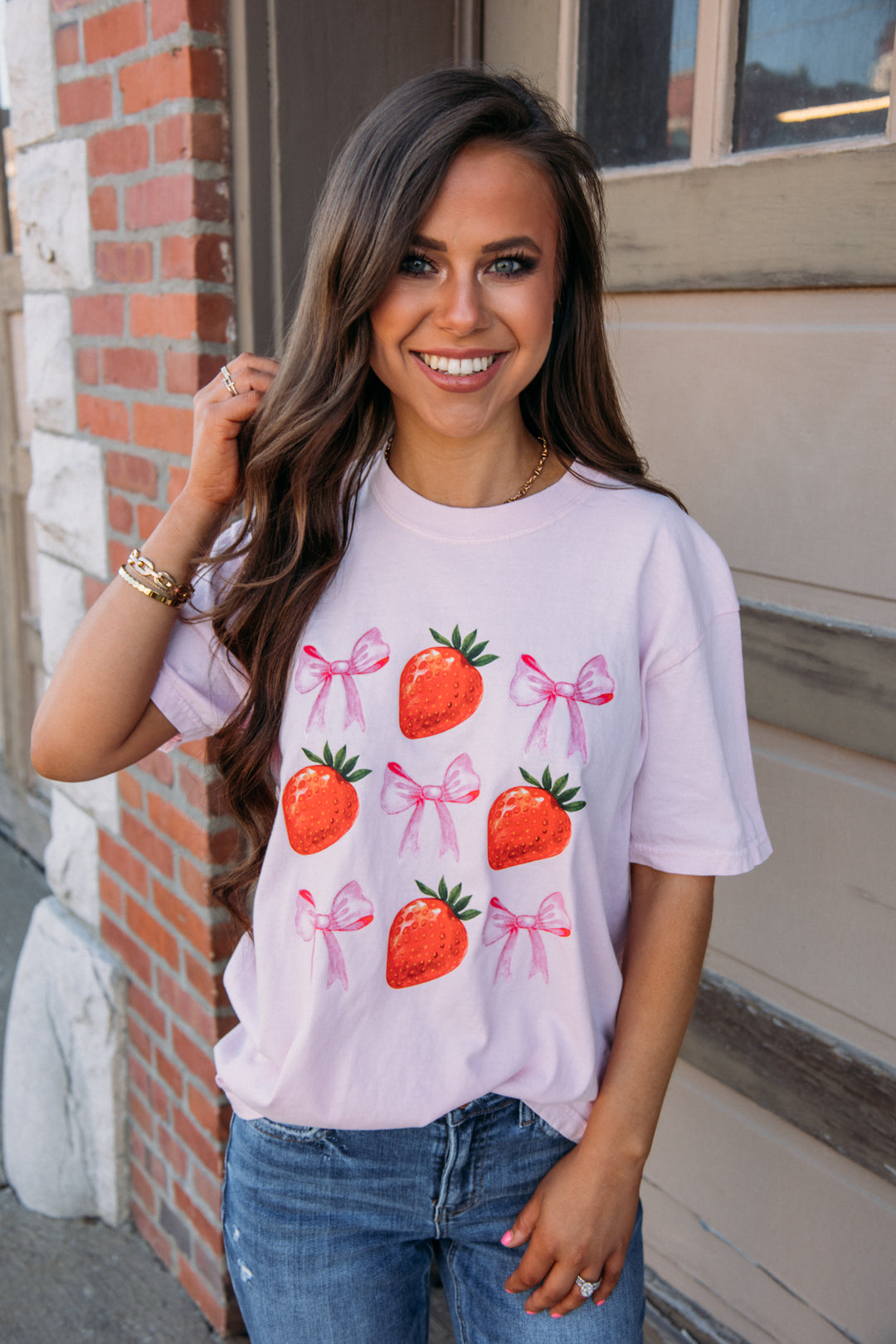 Coquette Strawberry Tee - Pink