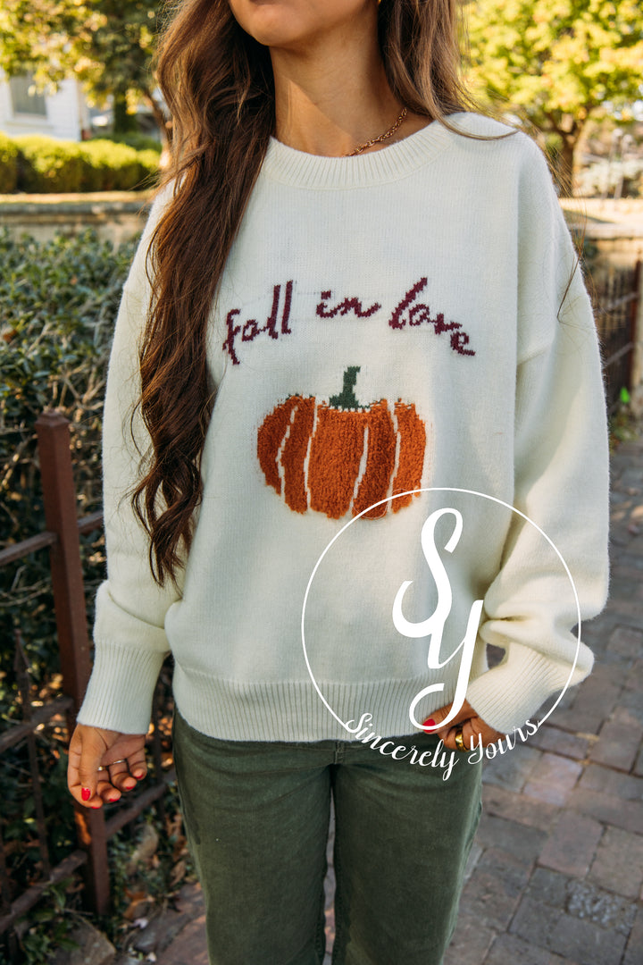 Fall In Love Sweater- Cream