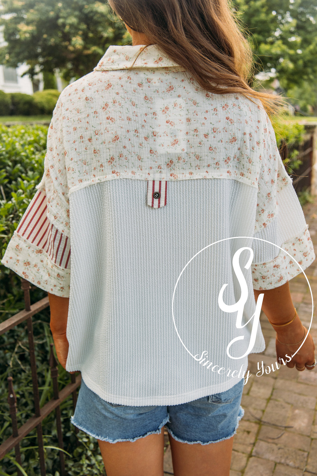 Saltwater Sunrise Top- White Combo