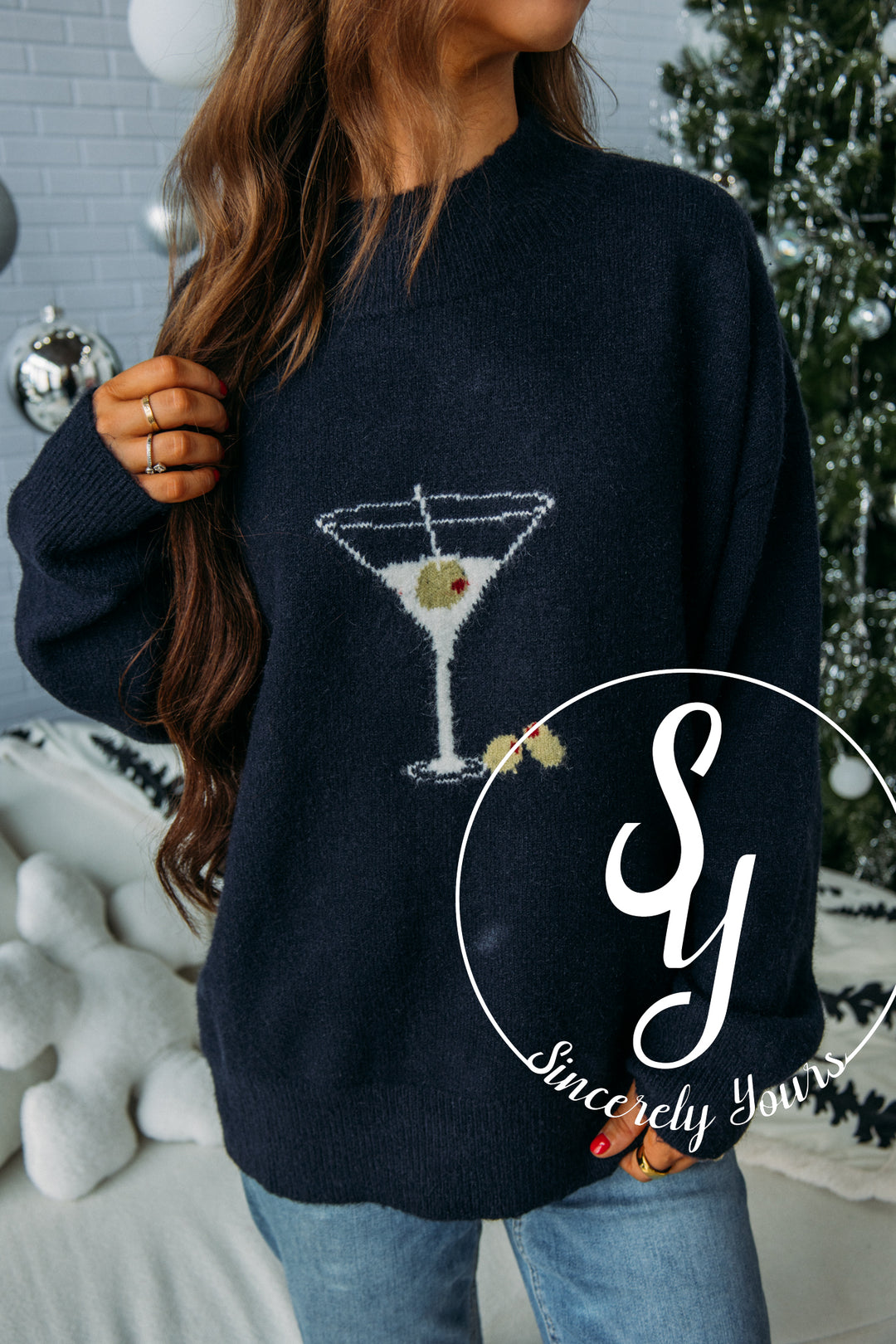 Holiday Party Sweater - Navy