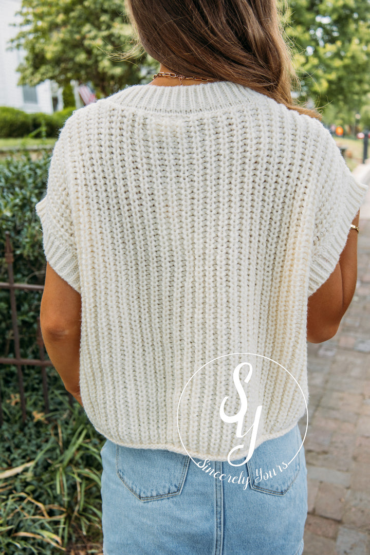 Gold Buckle Sweater- Cream