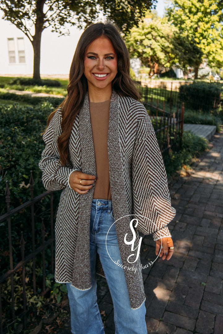 Fall Cozy Cardigan- Brown