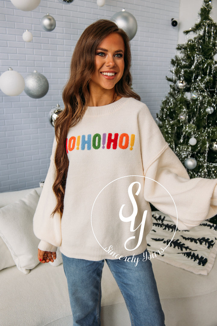 Colorful Christmas Sweater - Ivory/Multi