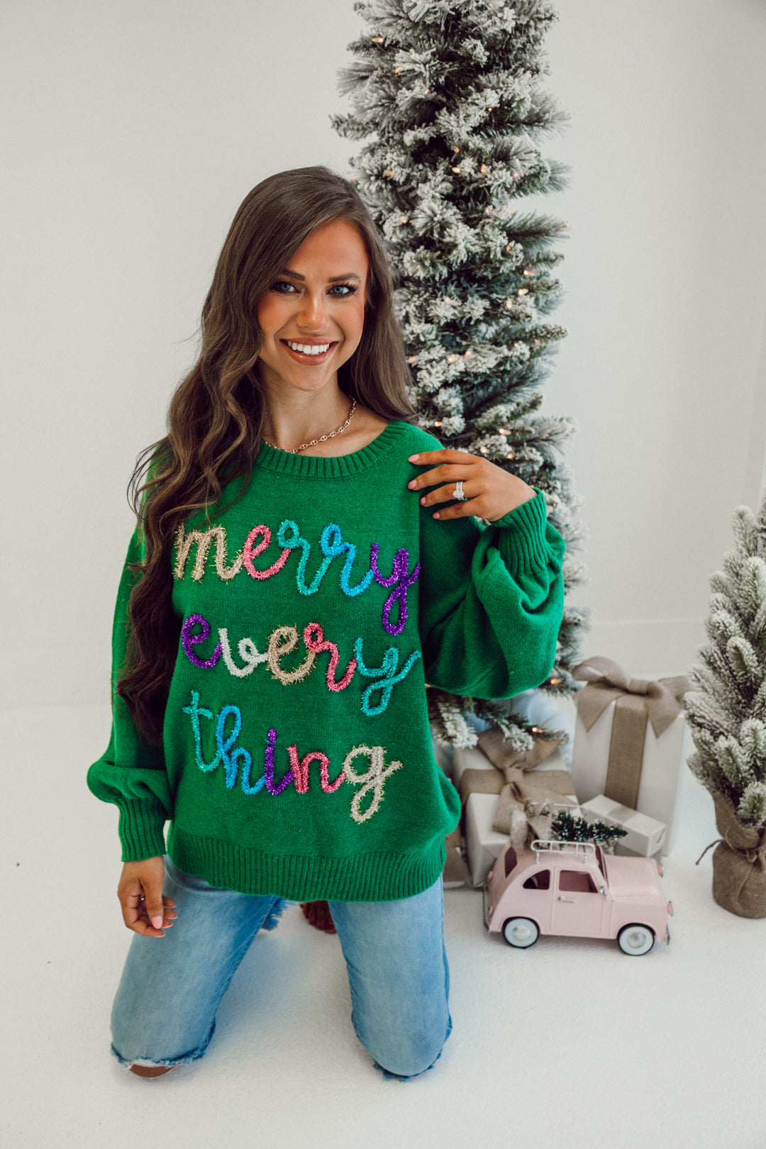 Merry Every Thing Sweater - Green