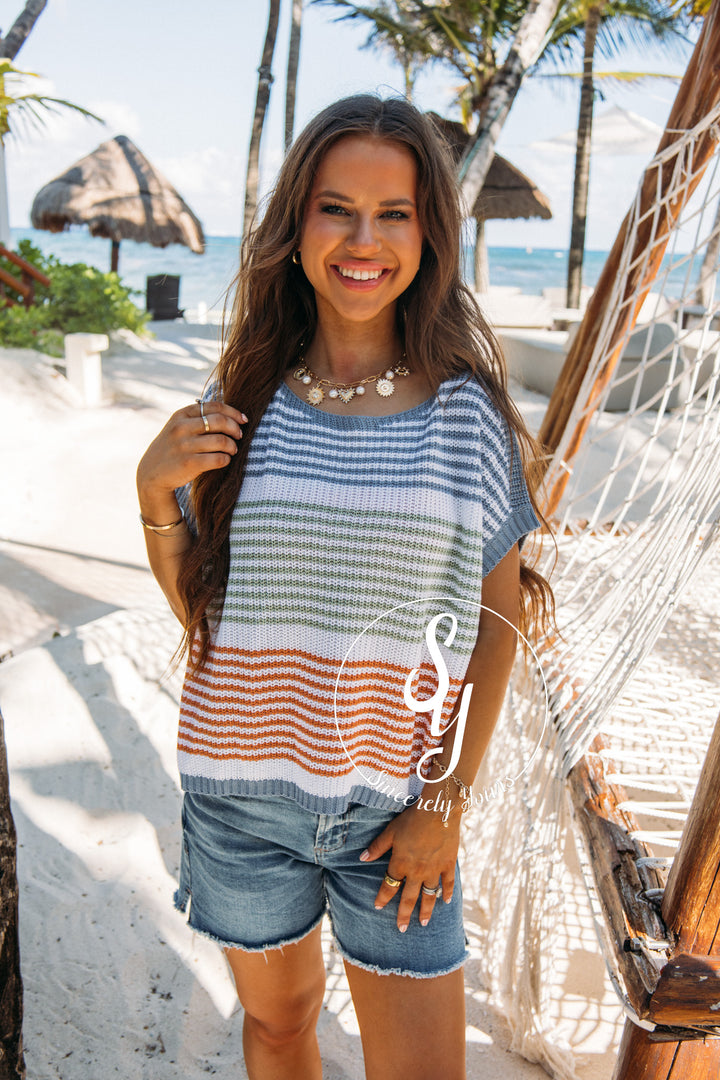 Seasons Sweater - Denim Orange