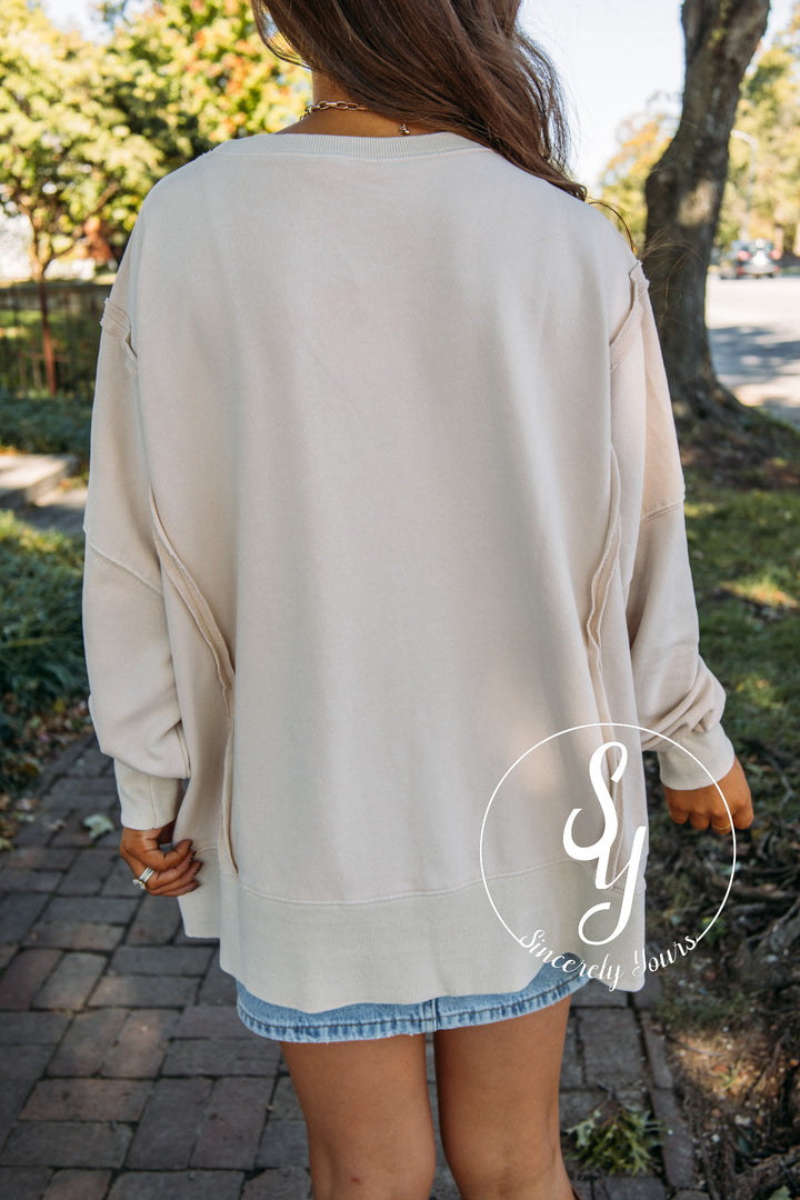 Peace Filled Top - Bone