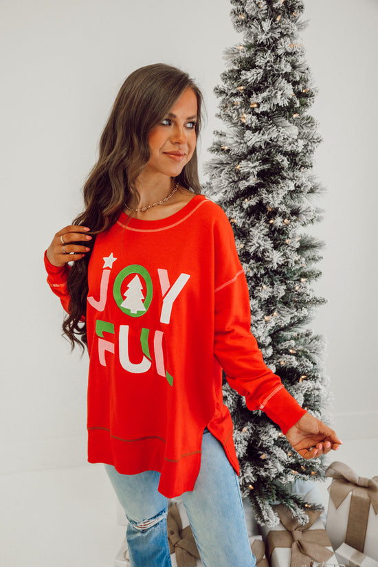Joyful Crewneck - Holiday Red