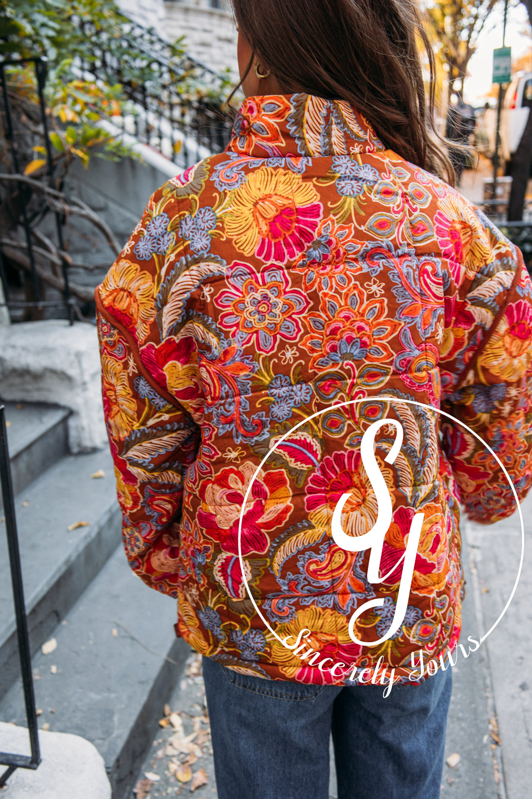 City Streets Jacket - Brick Floral