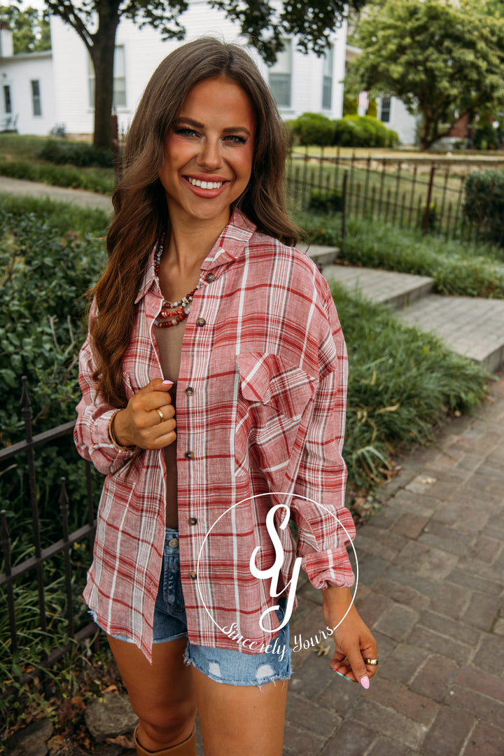 Charleston Charm Flannel- Red