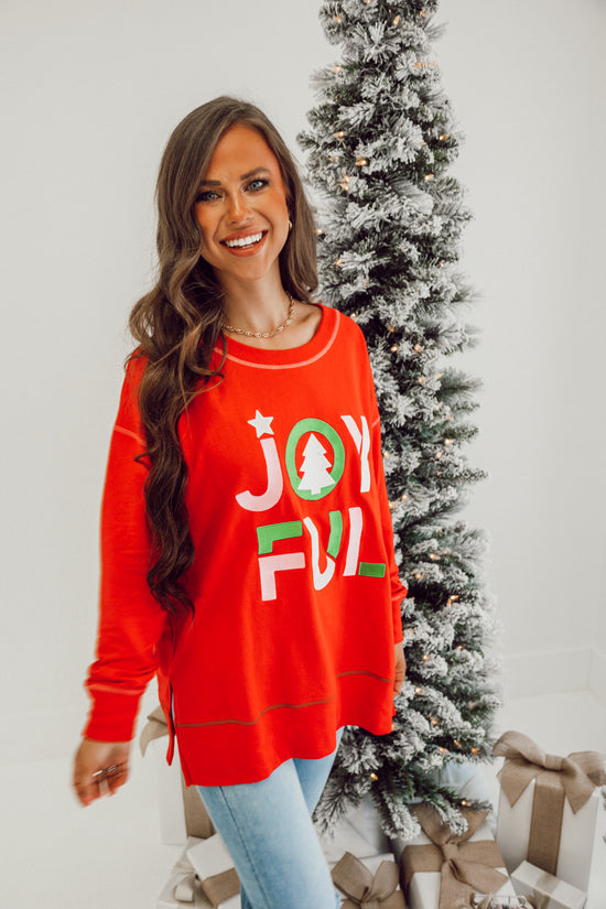 Load image into Gallery viewer, Joyful Crewneck - Holiday Red
