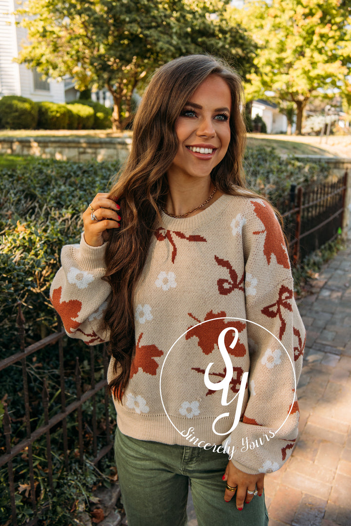 Hints of Fall Sweater - Beige