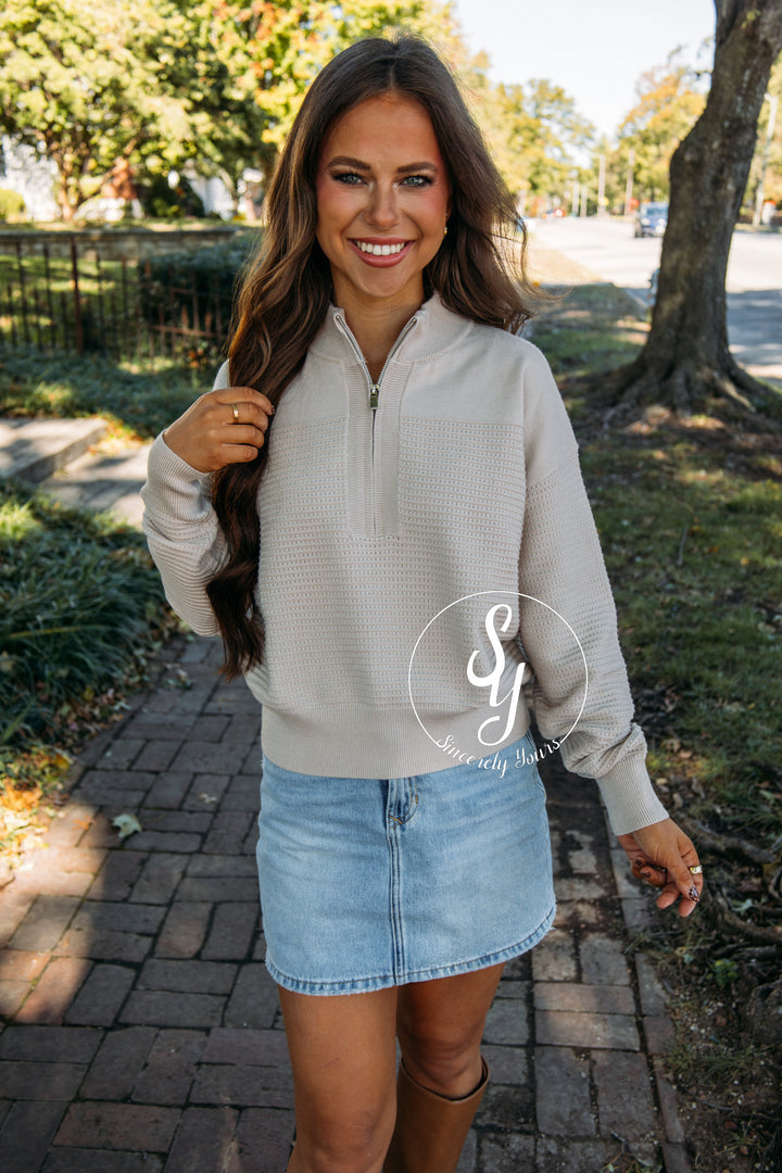 Cuddle By The Fire Sweater - Sand