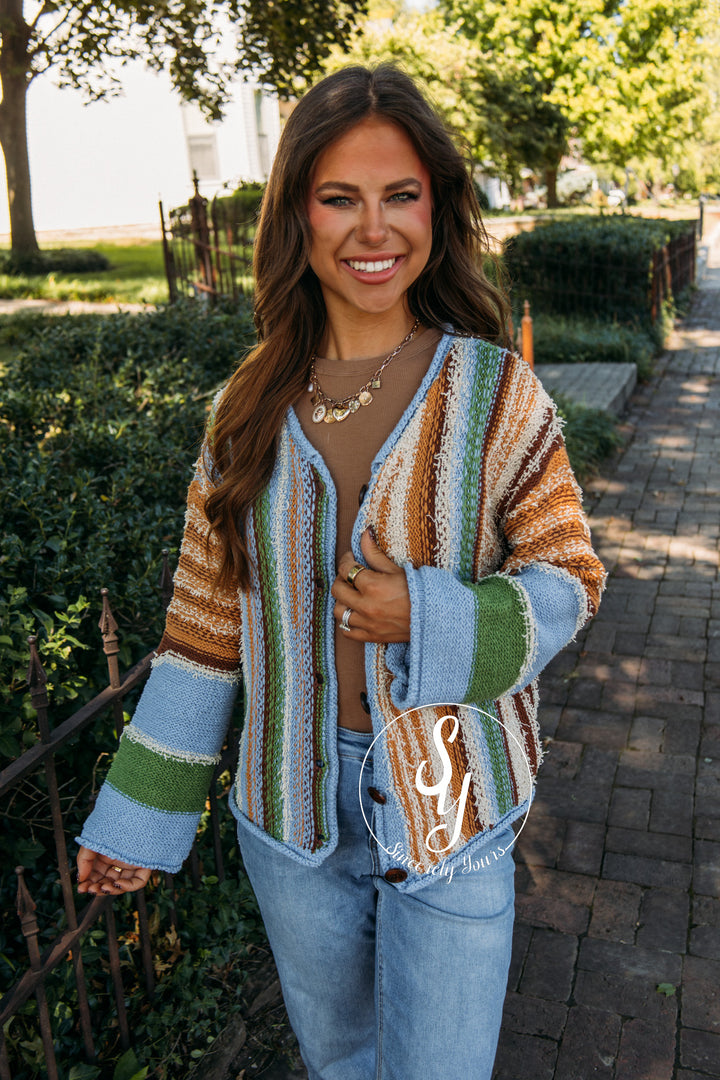 Suddenly Striped Sweater- Earthen Sky