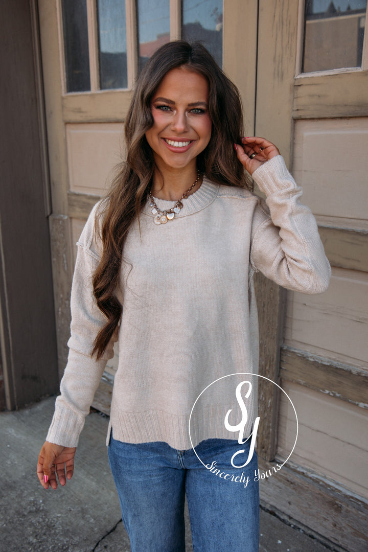 Simple Way To Go Sweater - Taupe