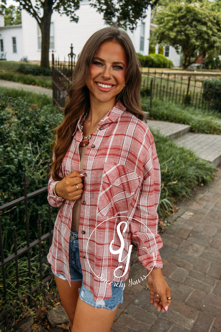 Charleston Charm Flannel- Red