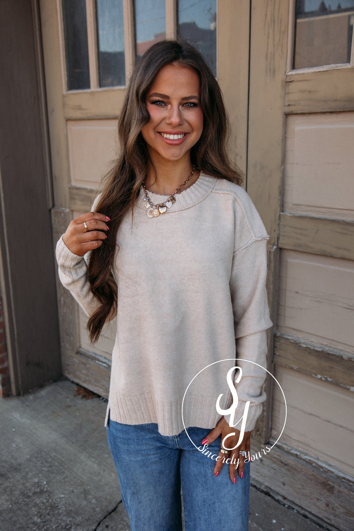 Simple Way To Go Sweater - Taupe