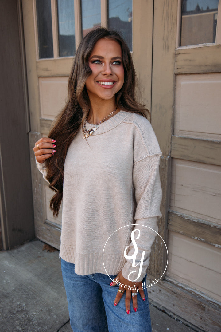 Simple Way To Go Sweater - Taupe