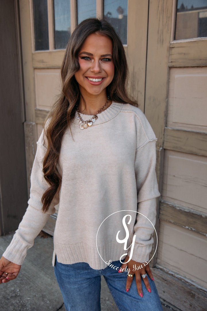 Simple Way To Go Sweater - Taupe