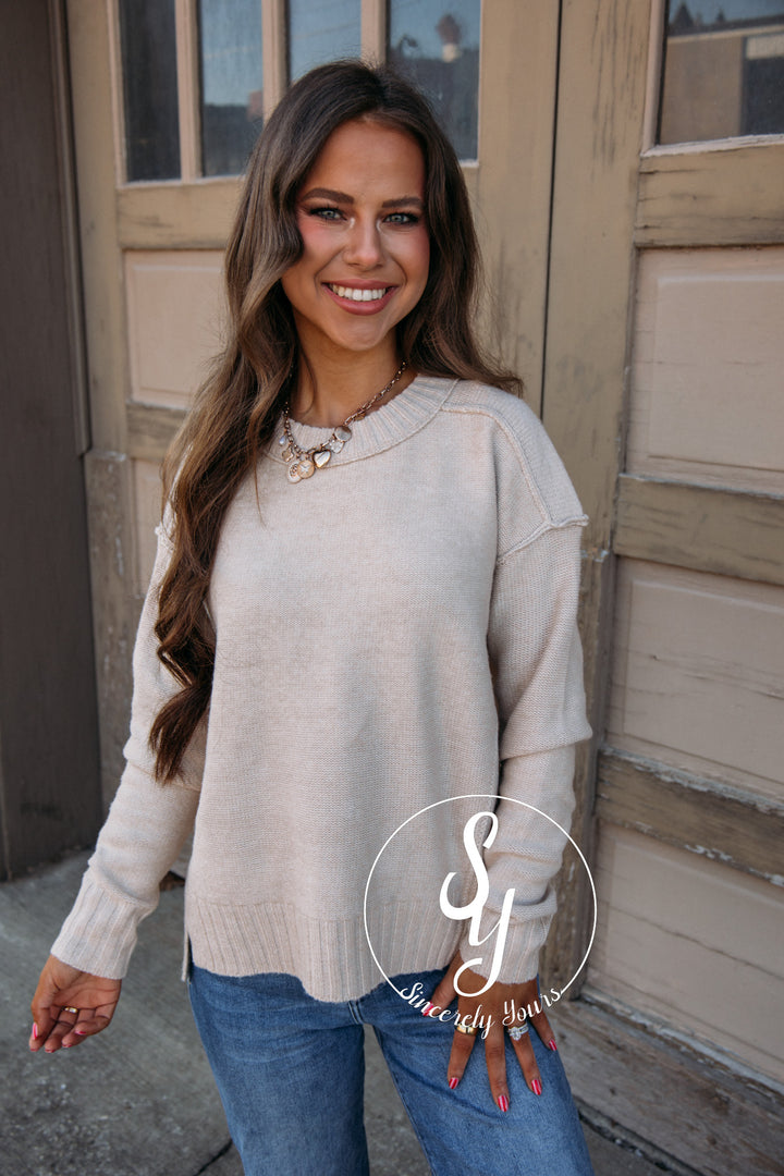 Simple Way To Go Sweater - Taupe