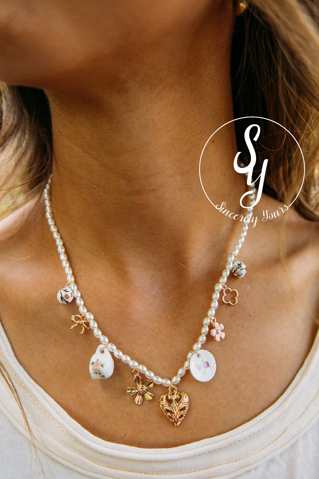 Tea Party Necklace- Pearl
