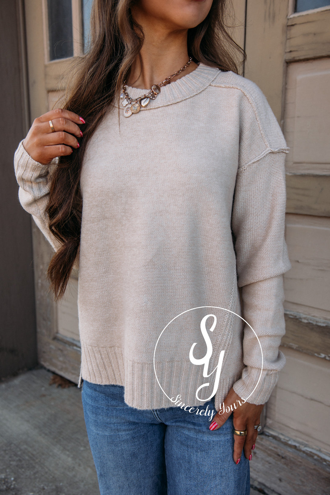Simple Way To Go Sweater - Taupe