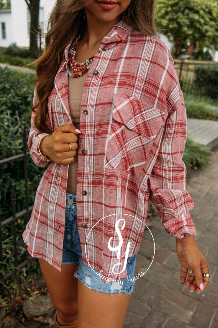 Charleston Charm Flannel- Red
