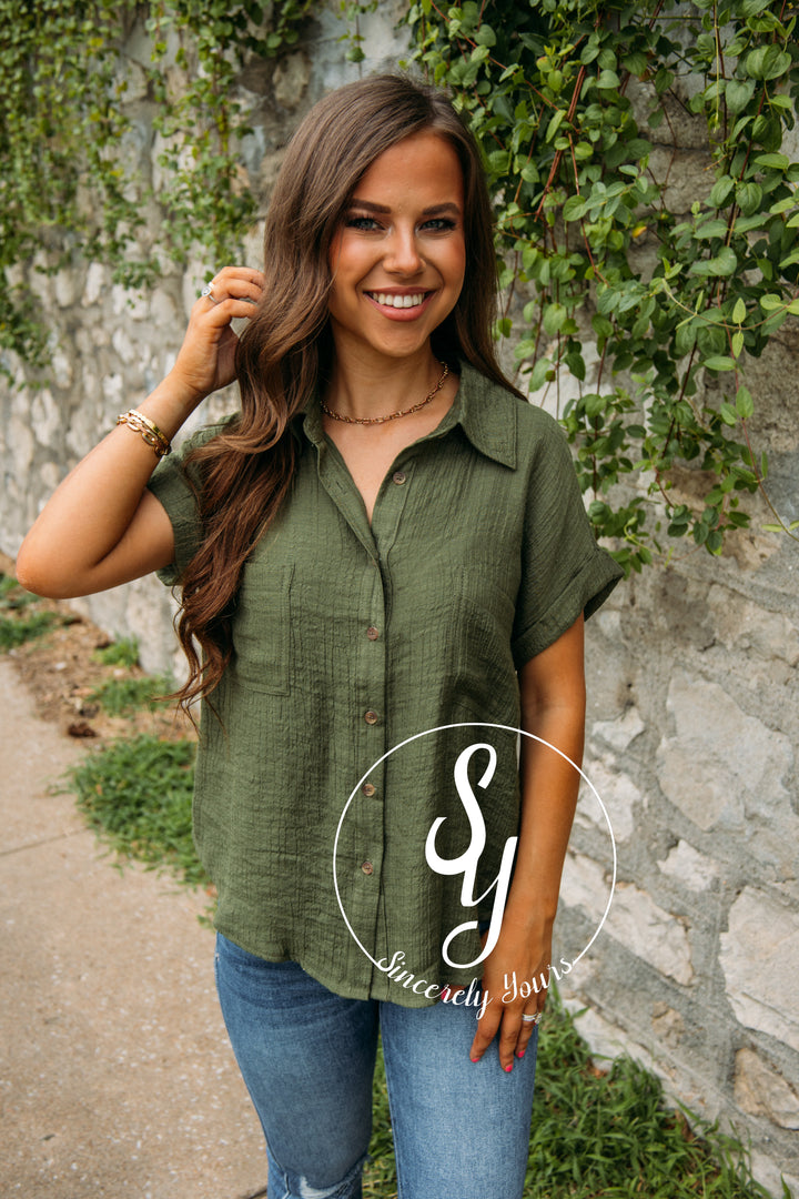 Better Than Ever Top- Light Olive