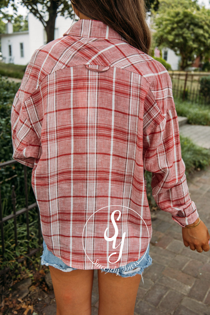 Charleston Charm Flannel- Red