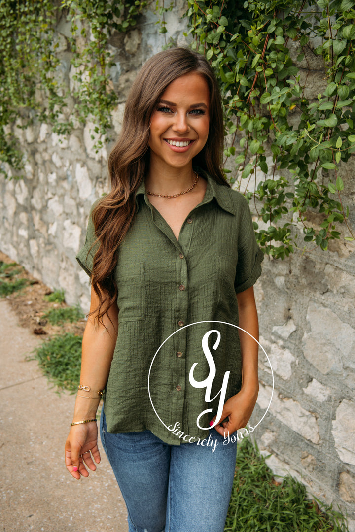 Better Than Ever Top- Light Olive