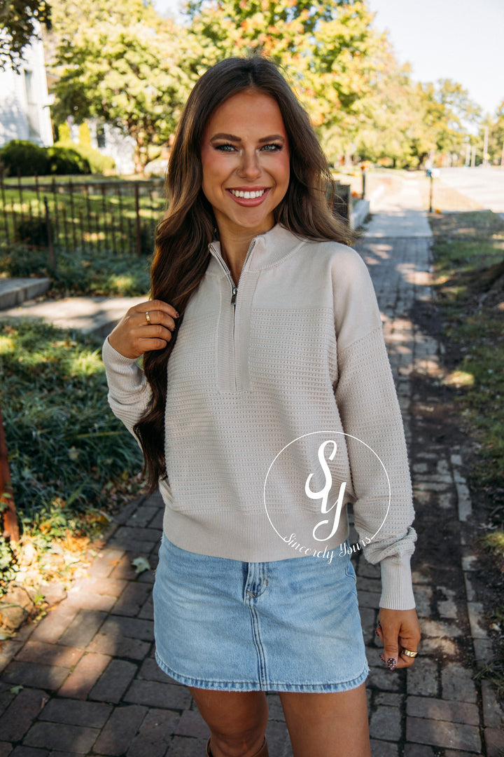 Cuddle By The Fire Sweater - Sand