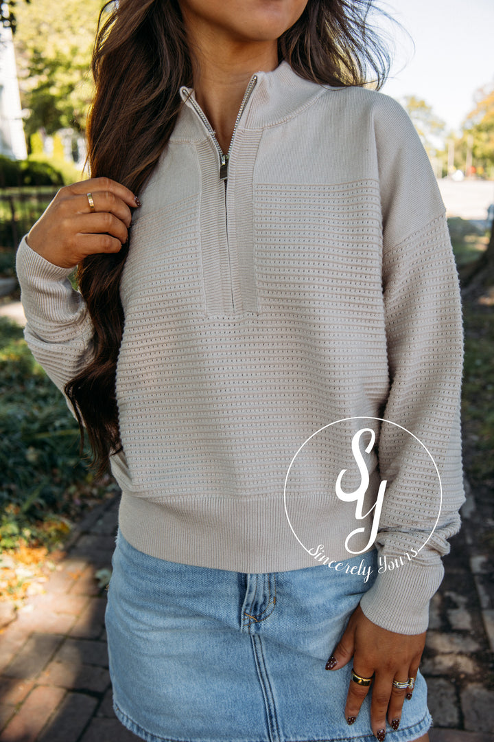 Cuddle By The Fire Sweater - Sand