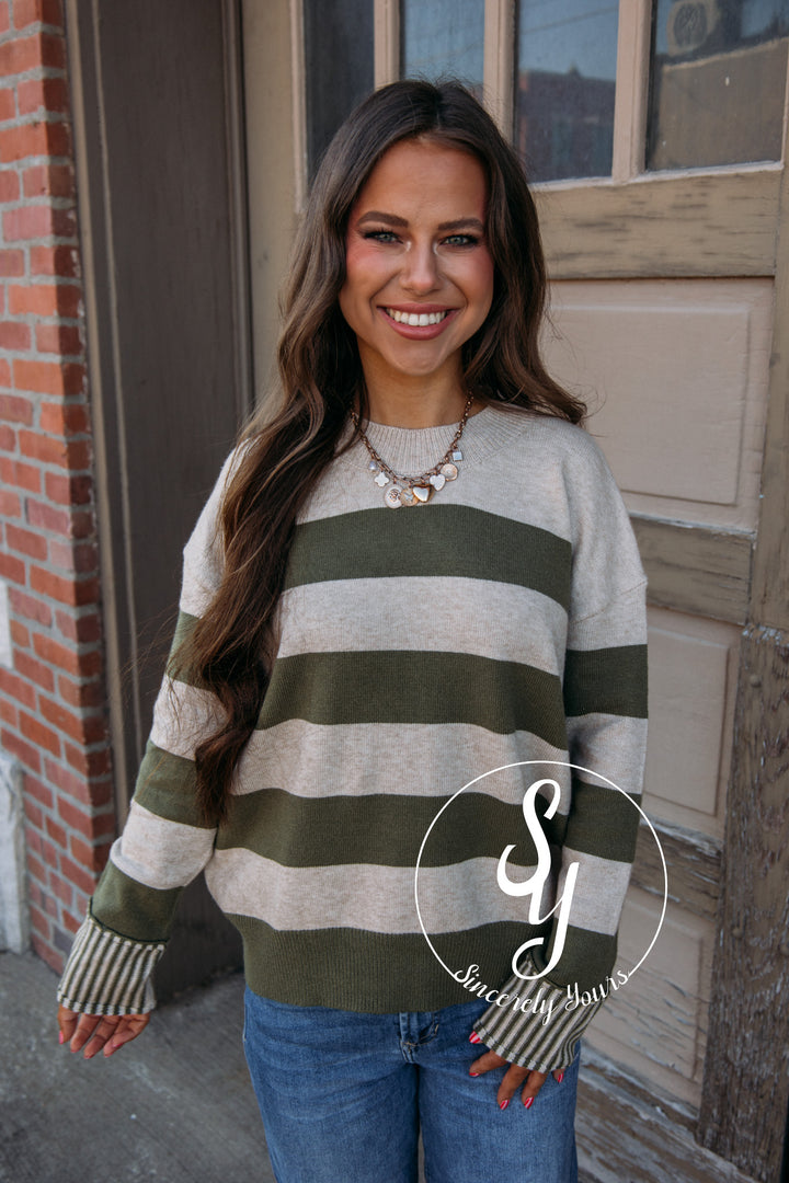 Give Bold Feels Sweater - Olive