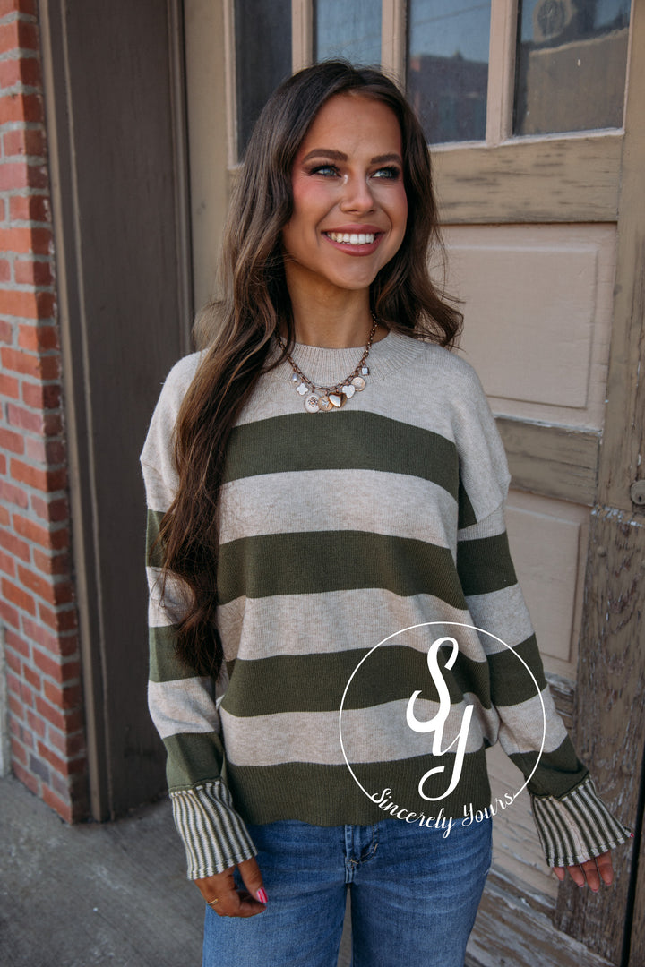 Give Bold Feels Sweater - Olive