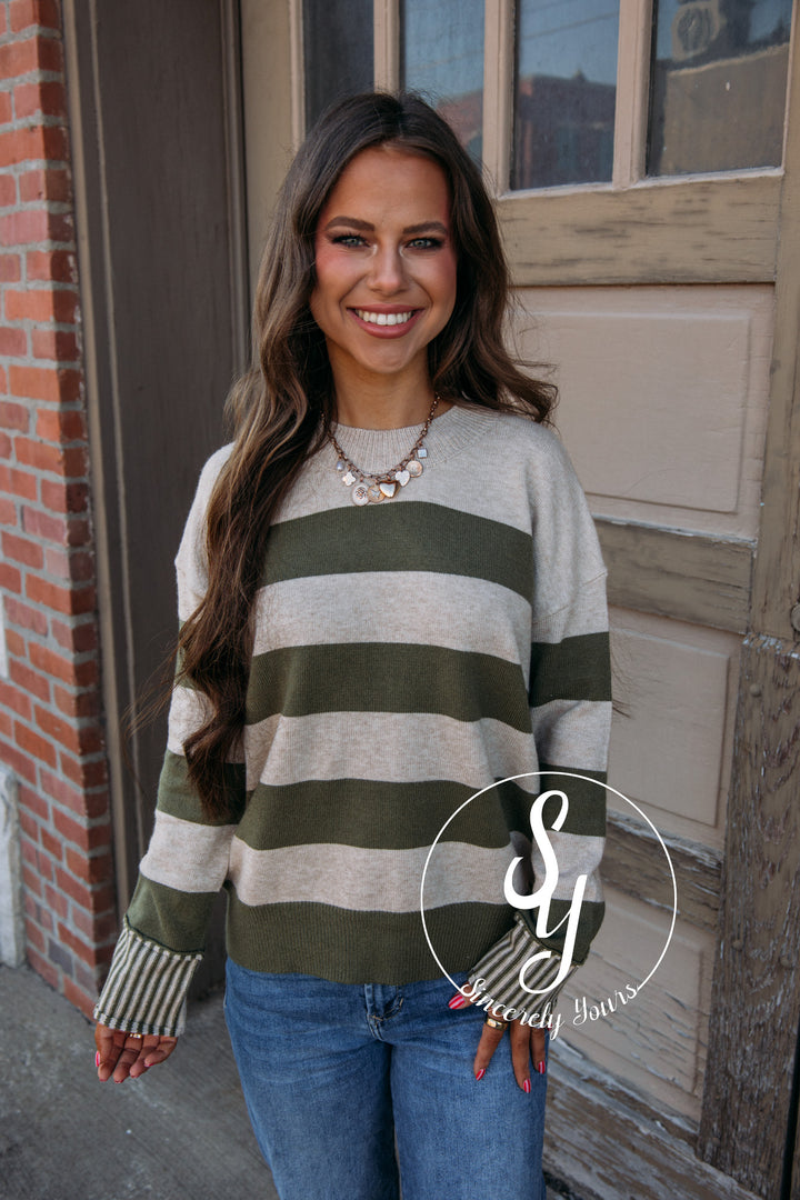 Give Bold Feels Sweater - Olive