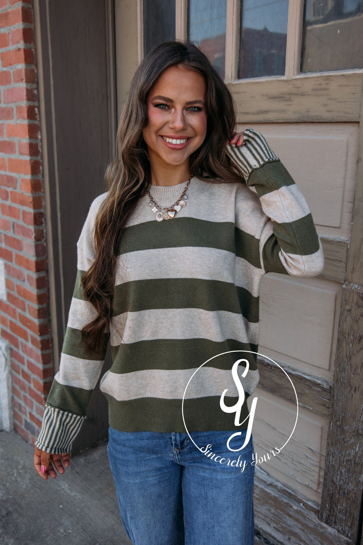 Give Bold Feels Sweater - Olive