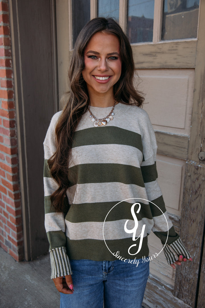 Give Bold Feels Sweater - Olive