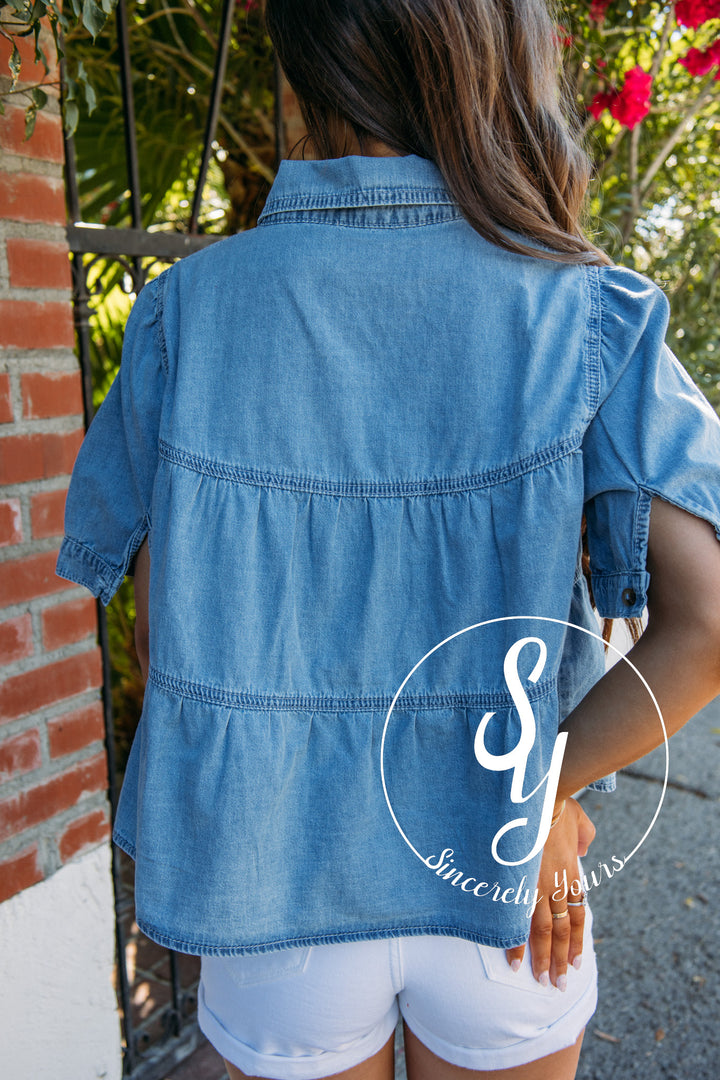 Modern Muse Top- Denim